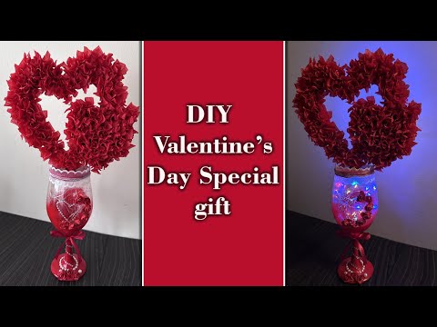 DIY Valentine's day special gift ideas l l How to make Easy Valentine's day gift with light string