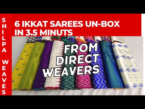 UN-BOX OF 6 LATEST IKKAT SAREES #pochampallysarees #handloomsarees #pattusarees #ikkat