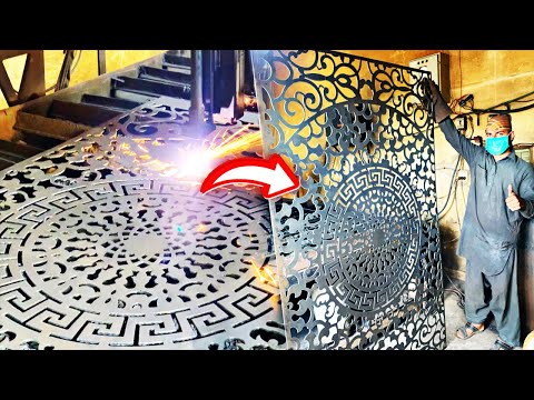 Process of Metal Art! How beautiful gate design made with this laser cutting machine