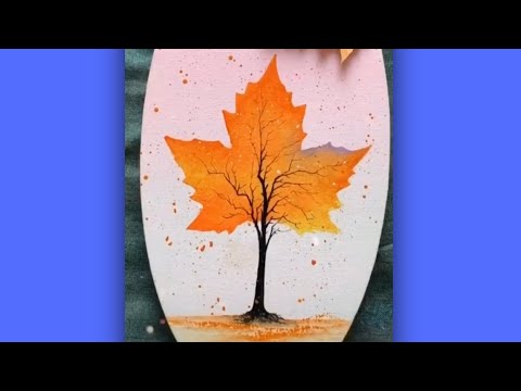 Maple leaf painting | easy drawing tutorial | let’s draw it | #shorts