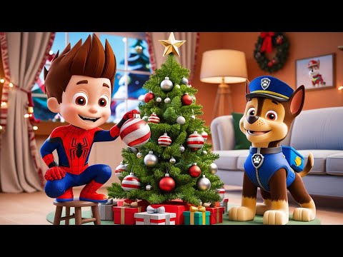 Paw Patrol Ultimate Rescue | Spider-Man RYDER x CHASE Decoration For Christmas!! | Rainbow 3