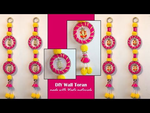 DIY Beautiful Wall Toran made with Waste materials l l Ganesh Chaturthi special l l Pooja Decor