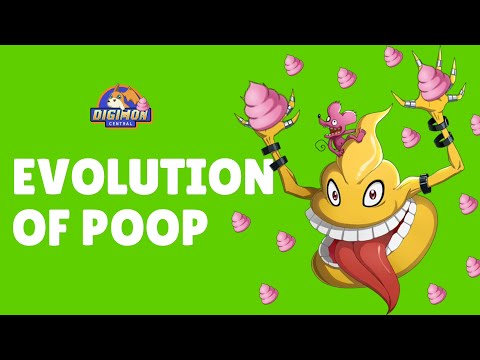 Evolution Of Digimon Poop - Scumon And Tyumon