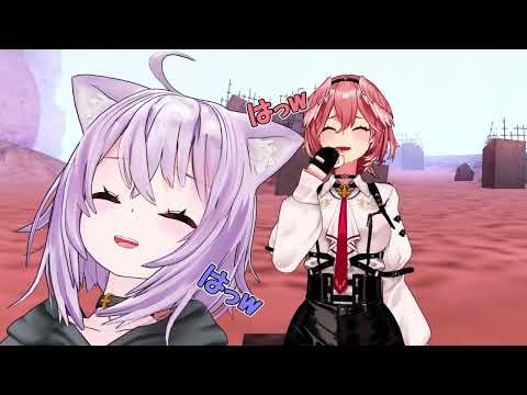 ネザーにベットを持って来てしまったおかゆとそれに困惑するルイ姉さん【ホロライブMMD】【猫又おかゆ/鷹嶺ルイ】