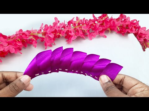 Handmade diy ribbon rose flowers | Amazing Ribbon Flower Trick | Easy Making with Needle