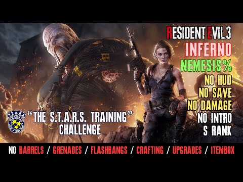 [Resident Evil 3 Remake] Inferno, No HUD, Nemesis%, Restricted, No Save (No Intro) No Damage, S Rank