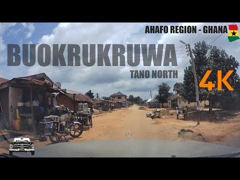 Buokrukruwa Drive Tour in the Tano North Ahafo Region of Ghana 4K