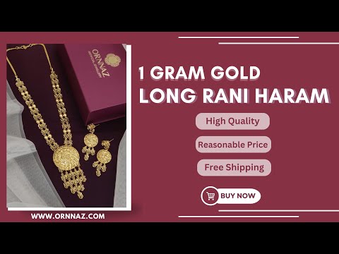 1 Gram Gold Long Haram - Latest Gold Long Haram Designs 2024 - New Design Rani Haar Collection