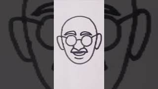 How to draw Mahatma Gandhi  step by step