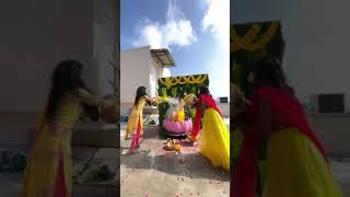 Indian Bridal Haldi Ceremony Photoshoot // Haldi Rasam #weddingspecial #shorts #youtubeshorts