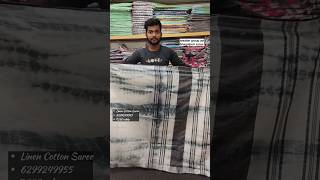 black in white saree | tie dye linen saree #linensarees #tiedye #whitesaree