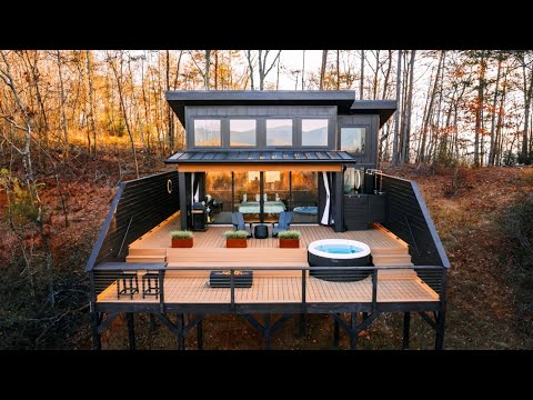 Custom Tiny House Studio w/ Mountain Views! // Full Cabin Tour