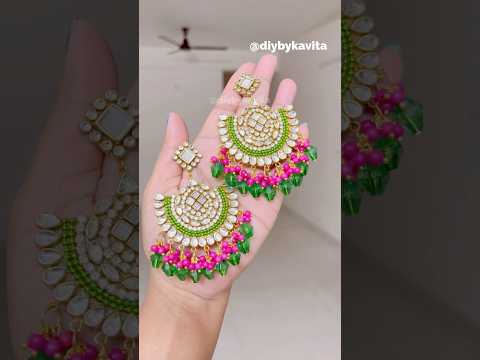 Diy Kundan Earrings😱🔥 #shorts #youtubeshorts #viralvideo #trending #craft #diy