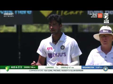 Washington Sundar Carrom ball wicket during 3rd Test