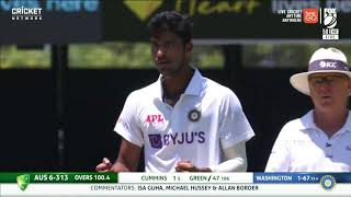 Washington Sundar Carrom ball wicket during 3rd Test