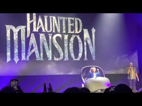 Jamie Lee Curtis arrives in a Doombuggy for the Haunted Mansion Movie - D23 Expo