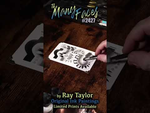 #2427 The Many Faces 2024 Collection: Ink Painting Process Timelapse with Ray Taylor