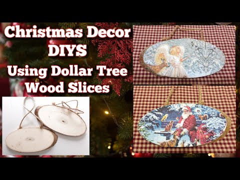 Deck The Halls With Dollar Tree Wood Slice Christmas Decor