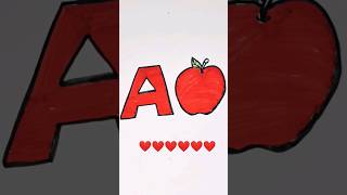 A for Apple drawing for kids and Toddler #Shorts #Viral #Tranding #aforapple #Drawing #YoutubeShorts