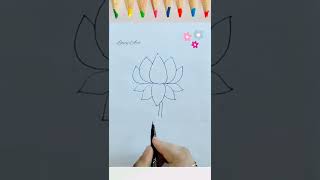 Lotus Drawing for Beginners| How to Draw Lotus Easy #shorts