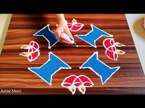 Tulsi Vivah Special Rangoli with 10 Dots | तुलसी विवाह रंगोली