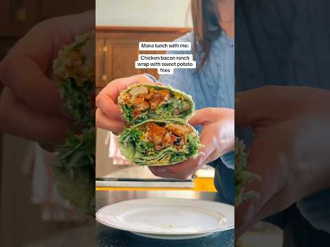 This is how I make my favorite chicken bacon ranch wrap #chickenandbacon #cooking #tutorial #food