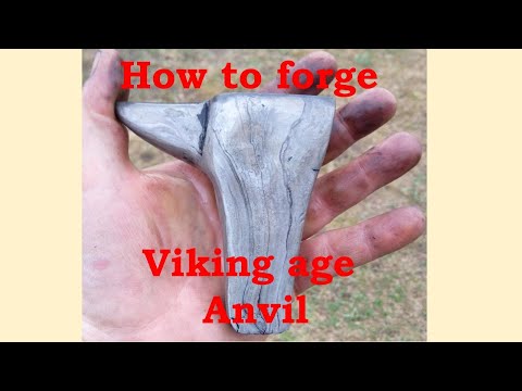 Forging Viking Age anvil, wrought iron