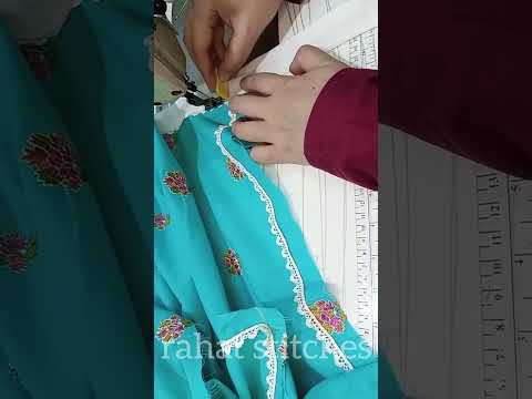 💯Easy tips chaak Daman Per Gum Lace patti k Saath lagana #shorts #sewing #viral