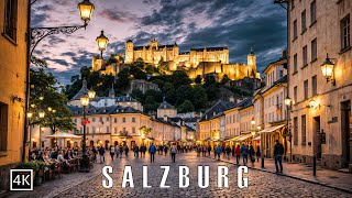 Salzburg Austria 🇦🇹 A Colorful Evening Walk Through Austria’s Charming City 🌆✨ 4K