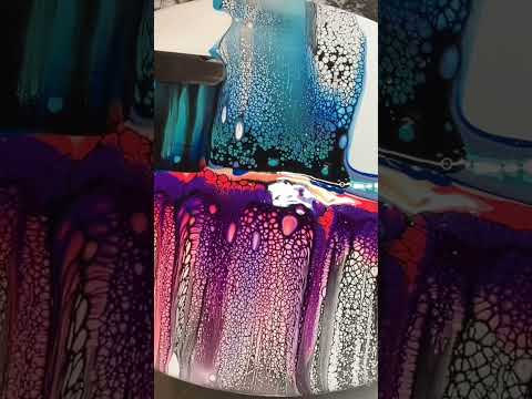 Psychedelic Sunset Swipe | Acrylic Paint Pouring | Fluid Painting Art | Abstract #shorts