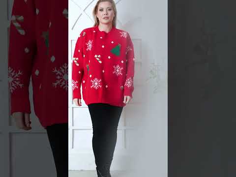 Snowflake Tree Pattern Xmas Ribbed Jumper! #jumper #fashionstyle #wholesale #clothes #europafashions