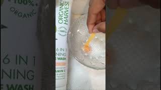 Testing pH level of Organic Harvest 6 in 1 Brightening face wash #shortsfeed #shorts #viral#facewash