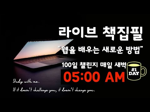 라이브 책집필 (1일차) | 100일 챌린지 | 미라클모닝 | 웹을 배우는 새로운 방법 | Live | Early morning study with me | Writing