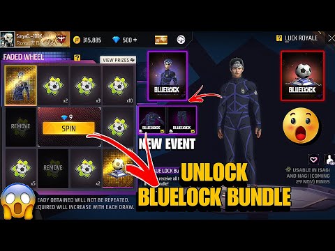 I Got New Blue Lock Bundle | New Faded Wheel Event Free Fire | Faded Wheel Event Spin Trick