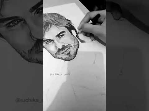 Pencil sketch of Ian somerhalder  #damonsalvatore #thevampirediaries