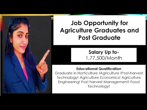 Golden Job Opportunity for Agriculture Graduates and allied sciences Students.