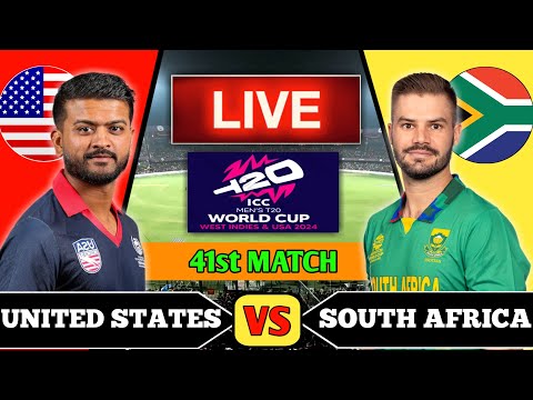 SA vs USA Live T20 World Cup - Match 41 | South Africa Vs United States Live Score & Commentary