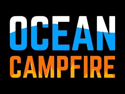 OCEAN & CAMPFIRE DARK SCREEN Crackling Fireplace Fire Waves Sounds for Sleeping |Black Screen| Sleep