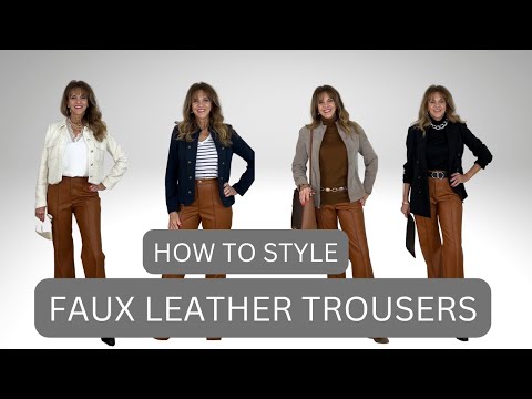 Styling Faux Leather trousers. You can wear this trend dressy or casual.