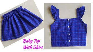 Very Easy Baby Top With Skirt Cutting and Stitching