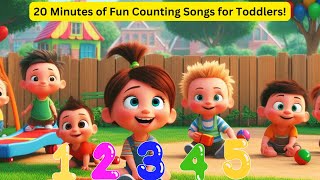 20 Minutes of Counting Songs for Toddlers!  #learningsongsforkids  #fun #preschooleducation  #123