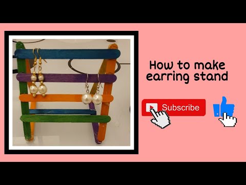 DIY popsicle Earring Holder | popsicle stick craft | pop stick stand ||World of Art and craft