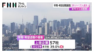 早期・希望退職募集が3年ぶり1万人超え　前年から4割増