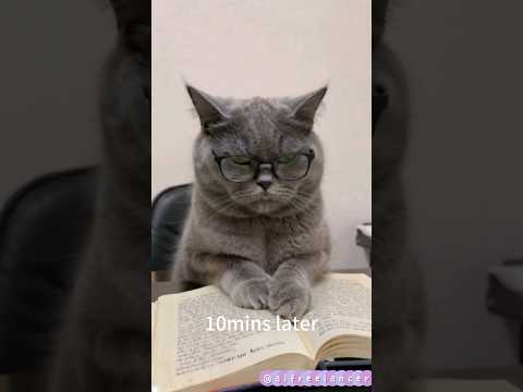 让猫咪看书20分钟会发生什么？|猫咪看书|猫咪搞笑视频#shortvideo #funny #cat #catvideos