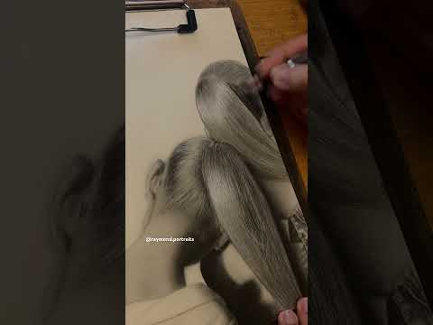 HAIR TUTORIAL pt2 (tiktok:raymond.portraits) #art #shortsvideo #artist #artistdrawing #arianagrande