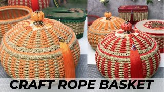 Pumpkin Basket with Jute Rope, Step by Step Tutorial for Beginners #diy #craft #handmade