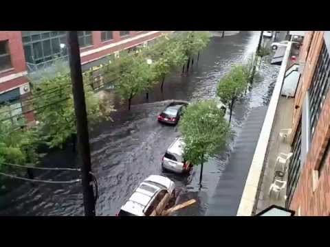 Delivery Car Getting Stuck in Flood Water