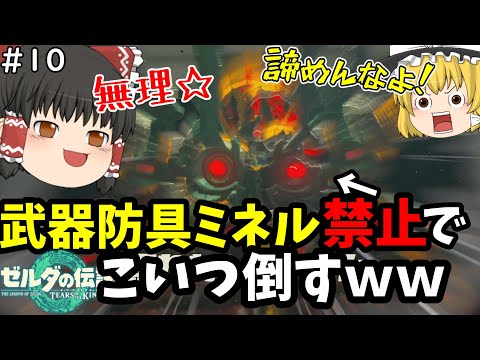 【ティアキン無双(笑)】武器防具＆ミネルまで禁止して偽ミネルをぶっ倒す☆#10【ゼルダの伝説ティアーズオブザキングダム】【ゆっくり実況】