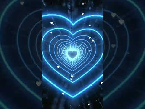 Heart Background💙Blue Heart Tunnel | Animated Background | Neon Heart Tunnel