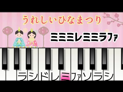 うれしいひなまつり ドレミ付き簡単ピアノ